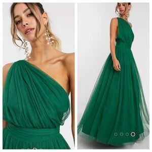 NWT! ASOS DESIGN one shoulder tulle maxi dress